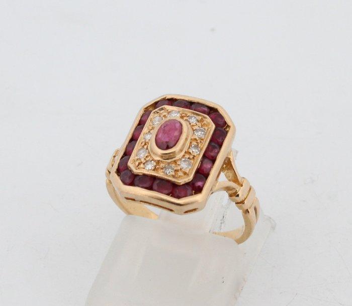 Sans prix de réserve - Bague - 18 carats Or jaune Rubis -, Handtassen en Accessoires, Ringen