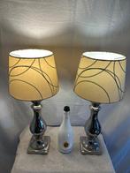 Tafellamp (2) - Staal, Chroom, Textiel - Hotel Lamp, Antiek en Kunst