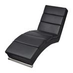 Chaise Longue Zwart Kunstleer | Retour Deal | Betaalbaar..., Eenpersoons, Verzenden, Nieuw, Minder dan 150 cm
