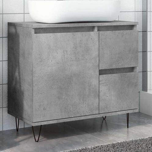 vidaXL Badkamerkast 65x33x60 cm bewerkt hout betongrijs, Huis en Inrichting, Badkamer | Badkamermeubels, Nieuw, Verzenden