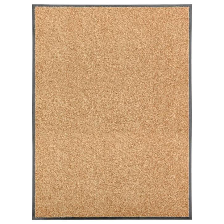 vidaXL Deurmat wasbaar 90x120 cm crème, Jardin & Terrasse, Paillassons, Envoi