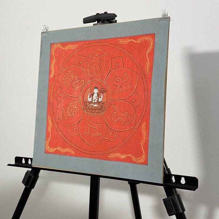 Mandala Lotus with Avalokitevara Boddhisatva - Thangka, Antiek en Kunst, Antiek | Overige Antiek