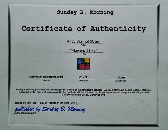 Andy Warhol (after) by Sunday B Morning - Flowers 11.73, Antiek en Kunst, Kunst | Designobjecten