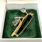 Swarovski - Goudenkleurige metaallegering - Broche - Vintage