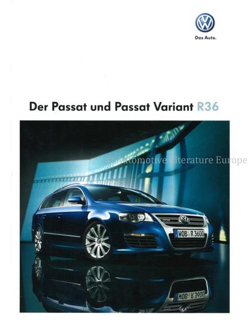 2009 VOLKSWAGEN PASSAT R36 BROCHURE GERMAN, Boeken, Auto's | Folders en Tijdschriften
