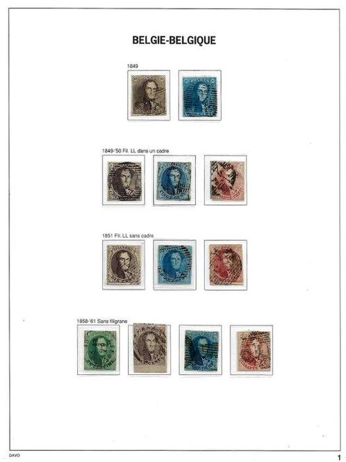 België 1849/1878 - Klassieke periode , Leopold I + II ( davo, Postzegels en Munten, Postzegels | Europa | België