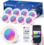 Aigostar LED Inbouwspot - RGB - 2700K-6500K - ø 68-80 mm - 8, Verzenden, Nieuw