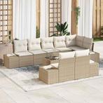 vidaXL Tuinbank Set met opslag Beige en Crème Poly rattan, Verzenden, Nieuw