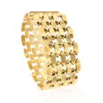 Gouden brede Bismarck schakel armband | 19 cm (solide), Ophalen of Verzenden, Gebruikt, Overige kleuren, Goud