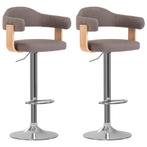 vidaXL Tabourets de bar lot de 2 taupe bois courbÃ© et, Verzenden