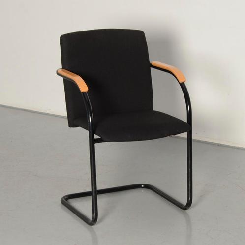 Lande vergaderstoel , zwart, sledeframe,, Huis en Inrichting, Stoelen, Gebruikt, Ophalen of Verzenden