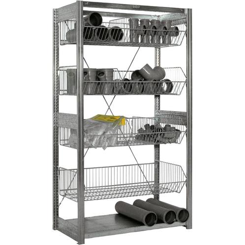 Bito draadmand stelling H250xB100xD50 6 manden licht, Zakelijke goederen, Kantoor en Winkelinrichting | Magazijn, Stelling en Opslag