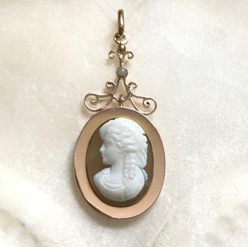 Sans Prix de Réserve - Pendentif - 18 carats Or rose - Camée, Bijoux, Sacs & Beauté
