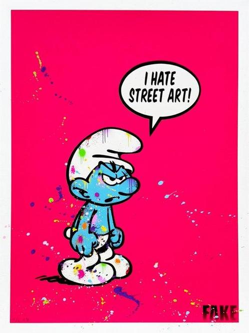 Fake (1980) - I hate street art (grey), Antiquités & Art, Art | Peinture | Moderne