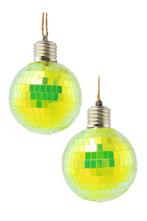 2x Discobal Ø 8 cm LED Iridescent Geel  Discobol Klein Spieg, Ophalen of Verzenden, Nieuw