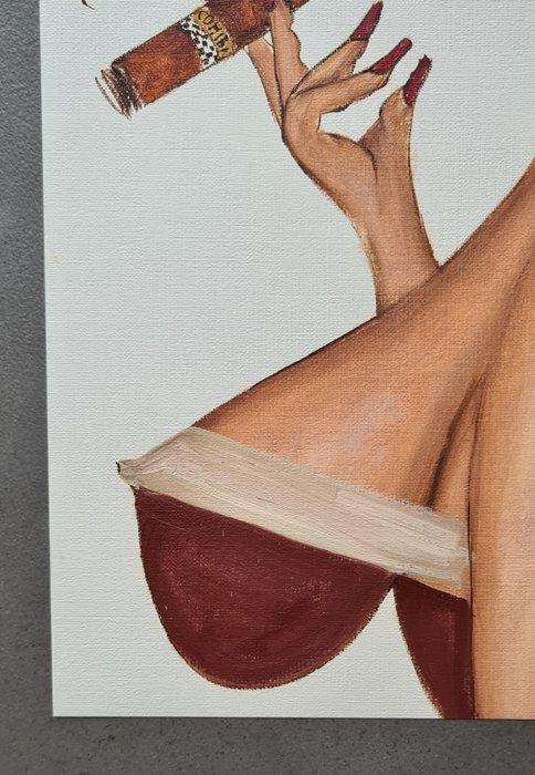 Alek Sander (XX-XXI) - Madame Cohiba, Antiek en Kunst, Kunst | Schilderijen | Modern