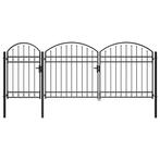 vidaXL Tuinpoort Zwart 175 x 400 cm Staal, Tuin en Terras, Verzenden, Nieuw