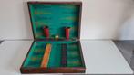 Jeu - Backgammon in mooie antieke houten koffer, Antiek en Kunst
