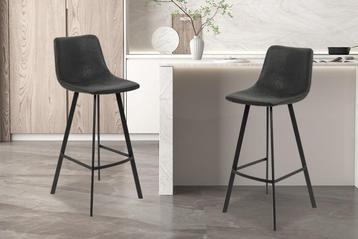 Barstoel Ozan PU Zwart Poten metaal en bekleding PU vintage, Huis en Inrichting, Zwart, Nieuw, Ophalen of Verzenden, Modern