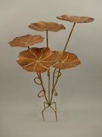 Beeldje - Large metal flower / Leaves - garden art - IJzer