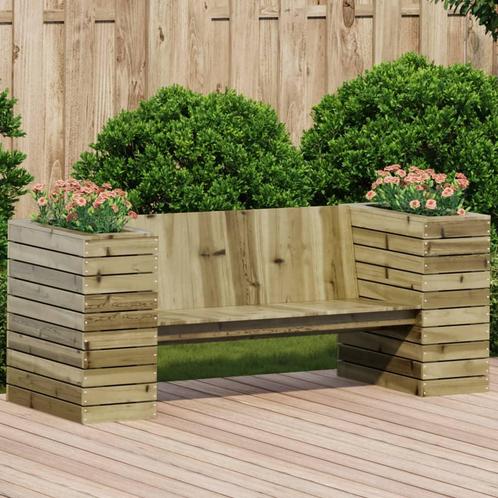 vidaXL Bankje met plantenbakken 167,5x60x65 cm grenenhout, Tuin en Terras, Tuinsets en Loungesets, Nieuw, Verzenden