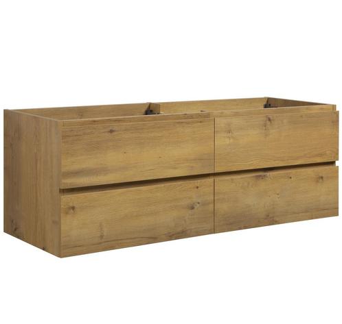Wastafelkast Angela 140 x 48 cm Eiken Hangend Wastafelmeubel, Huis en Inrichting, Badkamer | Badkamermeubels, Nieuw, Verzenden