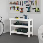 vidaXL Werkbank 110,5x50x80 cm massief grenenhout wit, Doe-het-zelf en Bouw, Werkbanken, Verzenden, Nieuw