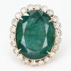 Lotus Lab - Rich Green Emerald 23.36 Ct & Diamond Combo -, Bijoux, Sacs & Beauté