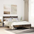 vidaXL Bedframe met hoofdbord zonder matras sonoma eiken, Huis en Inrichting, Verzenden, Nieuw