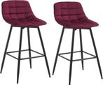 WOLTU  Barkrukken - Barstoelen - Set van 2 - Fluweel - Wijn, Huis en Inrichting, Verzenden, Nieuw