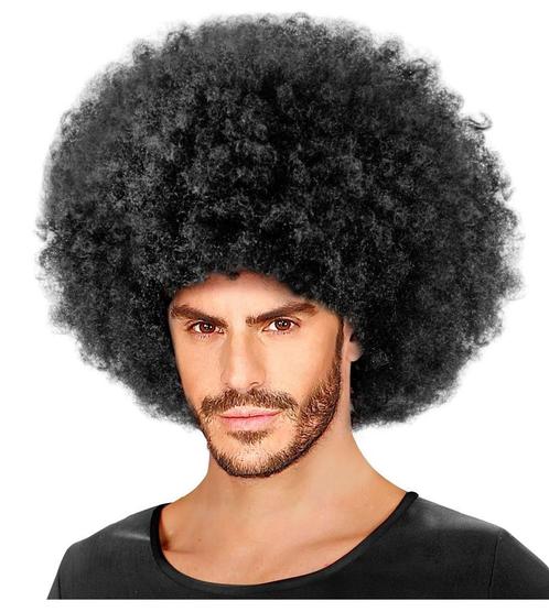 Zwarte Pruik Afro Maxi, Hobby en Vrije tijd, Feestartikelen, Nieuw, Verzenden