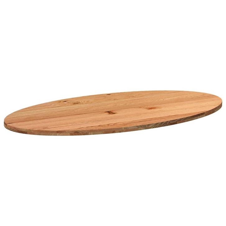 vidaXL Tafelblad 200x100x4 cm ovaal massief eikenhout, Huis en Inrichting, Tafelonderdelen, Nieuw, Verzenden