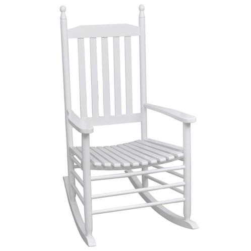 vidaXL Schommelstoel met gebogen zitting hout wit, Tuin en Terras, Tuinstoelen, Nieuw, Verzenden