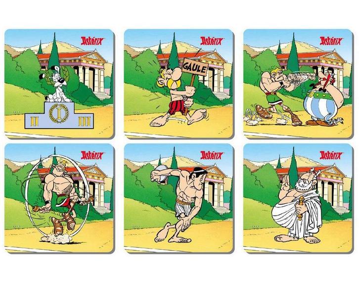 Asterix & Obelix Olympische Spelen Onderzetters (6 stuks), Verzamelen, Stripfiguren, Ophalen of Verzenden