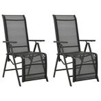 vidaXL Tuinstoelen 2 st verstelbaar textileen aluminium, Tuin en Terras, Tuinstoelen, Verzenden, Nieuw