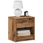 vidaXL Nachtkastje met lade 39x28x41 cm oud houtkleurig, Huis en Inrichting, Slaapkamer | Nachtkastjes, Verzenden, Nieuw
