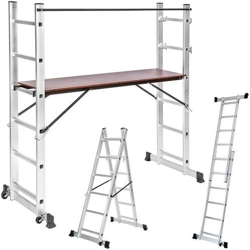 Aluminium opvouwbare ladder - zilver, Bricolage & Construction, Outillage | Outillage à main, Envoi