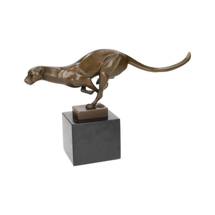 Beeldje - luipaard - Brons, Marmer, Antiquités & Art, Art | Objets design
