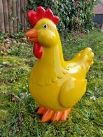 Beeld, garden statue yellow chicken - 42 cm - polyresin, Antiek en Kunst