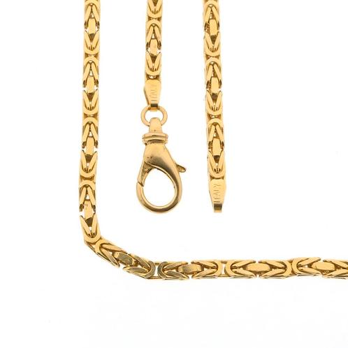 Gouden vierkante koningsketting | 61,5 cm (mannen sieraad), Bijoux, Sacs & Beauté, Colliers, Enlèvement ou Envoi