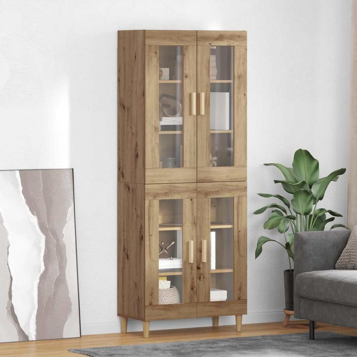 vidaXL Highboard Artisan Eiken 69,5 x 34 x 180 cm Bewerkt, Huis en Inrichting, Kasten | Dressoirs, Nieuw, Verzenden