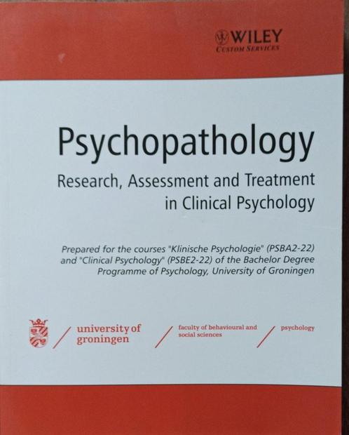 Psychopathology - Research, Assessment and Treatment in, Boeken, Studieboeken en Cursussen, Gelezen, Verzenden