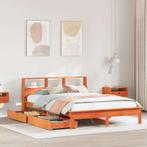 vidaXL Bed met boekenkast zonder matras grenenhout wasbruin, Huis en Inrichting, Verzenden, Nieuw