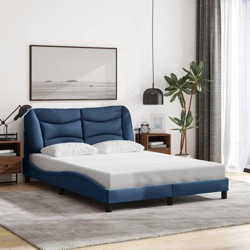 vidaXL Bedframe zonder matras 120x200 cm stof blauw, Huis en Inrichting, Slaapkamer | Bedden, Nieuw, Verzenden