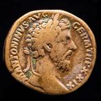 Romeinse Rijk. Marcus Aurelius (AD 161-180). Sestertius, Postzegels en Munten