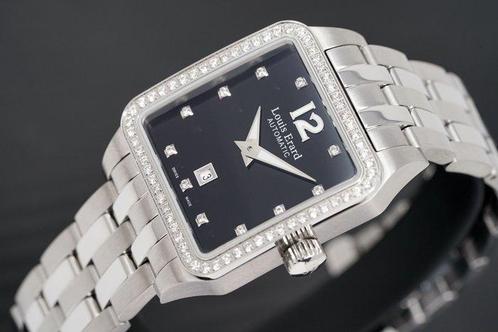 Louis Erard - Emotion Collection Square Black 75 Diamonds, Handtassen en Accessoires, Horloges | Heren