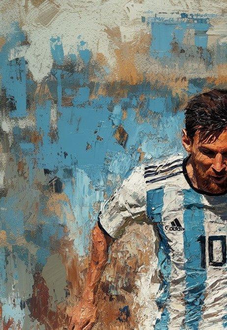 I_KONIQ (1969) - MESSI IN ALBICELESTE BASQUIAT STYLE, Verzamelen, Overige Verzamelen