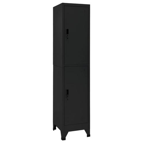 vidaXL Lockerkast 38x45x180 cm staal zwart, Huis en Inrichting, Kasten | Overige, Nieuw, Verzenden