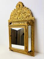 Spiegel- Hal kastje met spiegel - Glas, Hout, Messing, Antiek en Kunst