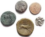 Griekenland (oud) Lot of 5 coins Various periods. (Zonder, Postzegels en Munten